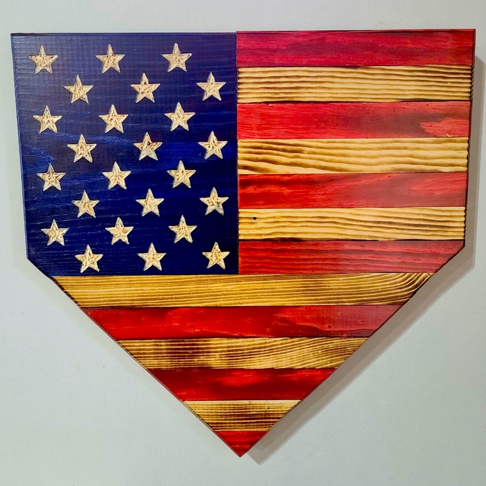 American Flag Baseball Plate